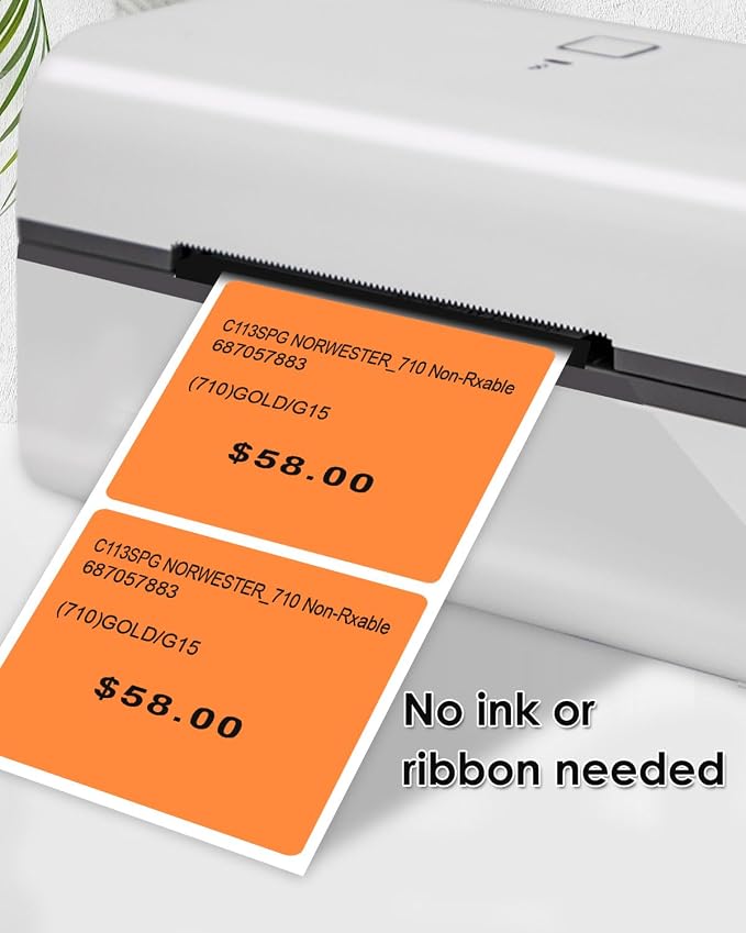 iEager Orange Square Thermal Label Stickers, 500 Sheets/Roll - Image 5