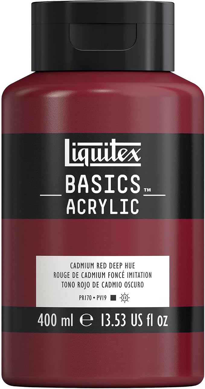 Liquitex BASICS Acrylic Paint, 400ml Bottle, Cadmium Red Deep Hue by Liquitex