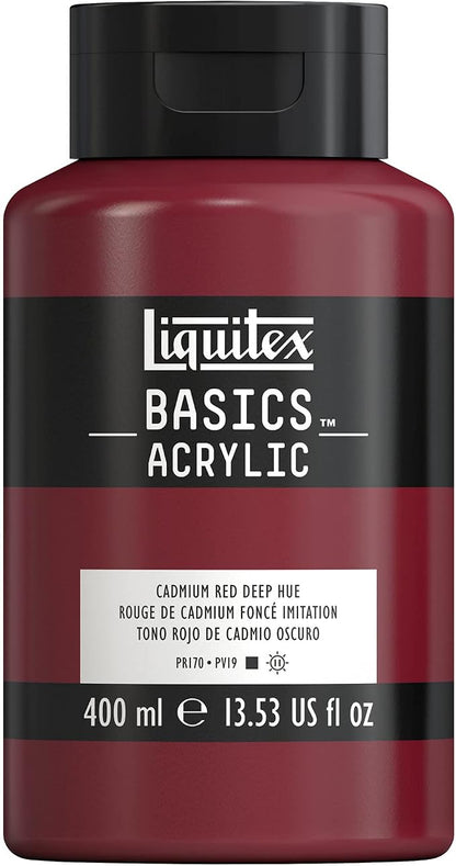 Liquitex BASICS Acrylic Paint, 400ml Bottle, Cadmium Red Deep Hue by Liquitex