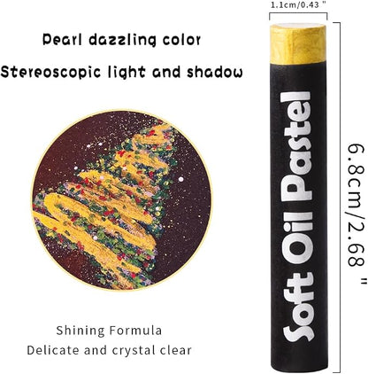 Mifuner Soft Oil Pastels Set, Single Colors Heavy Oil Pastels Vibrant and Creamy - Image 2