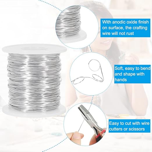 Tenn Well 20 Gauge Jewelry Wire, 328 Feet 0.8mm Bendable Aluminum Craft Wire - Image 2