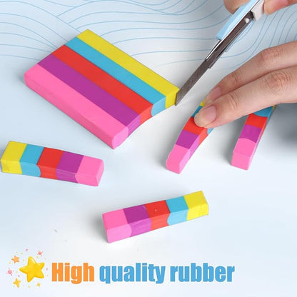 AmoreAngel Crafts 1Big Block Rainbow Pencil Erasers, Large Erasers, Dividable - Image 3