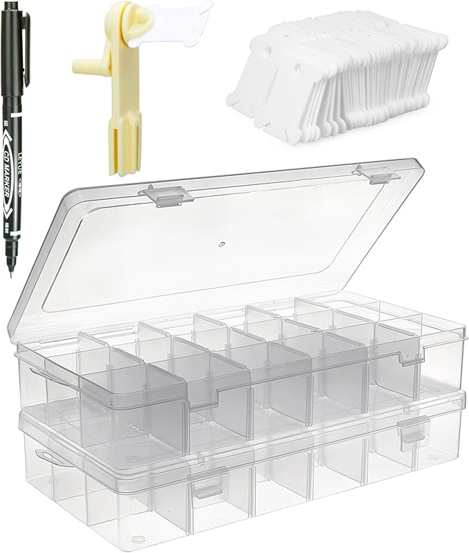 Embroidery Floss Organizer, 2 Removable 18 Compartments Cross Stitch Thread by Unknown