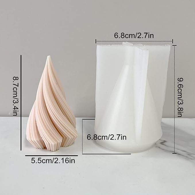 Conical Irregular Candle Mold Abstract Art Striped Candle Soap Silicone Mold - Image 2