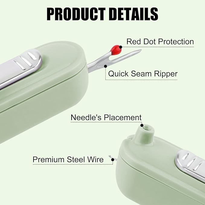 Needle Threaders, 2 in 1 Plug-in Needle Threader Seam Ripper Tool, Automatic - Image 3