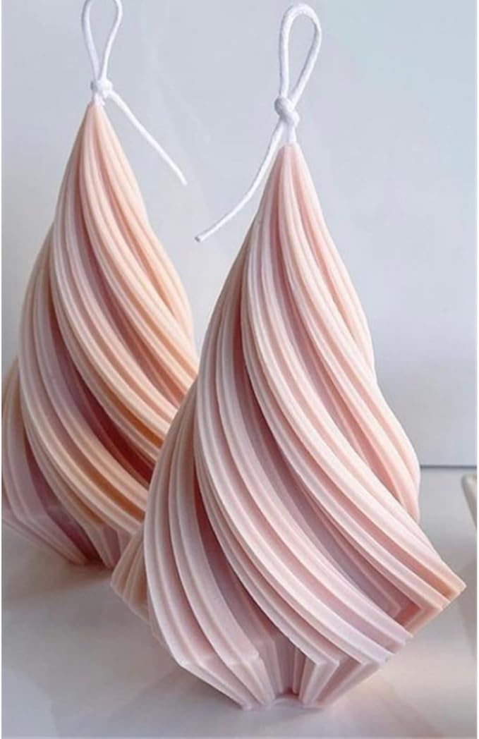 Conical Irregular Candle Mold Abstract Art Striped Candle Soap Silicone Mold - Image 7