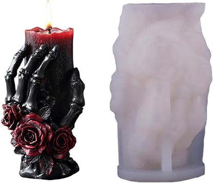 Skull Hand Ghost Cylinder Molds Silicone Wave Spiral Candle Mold by EVERELAMSiliconeMolds