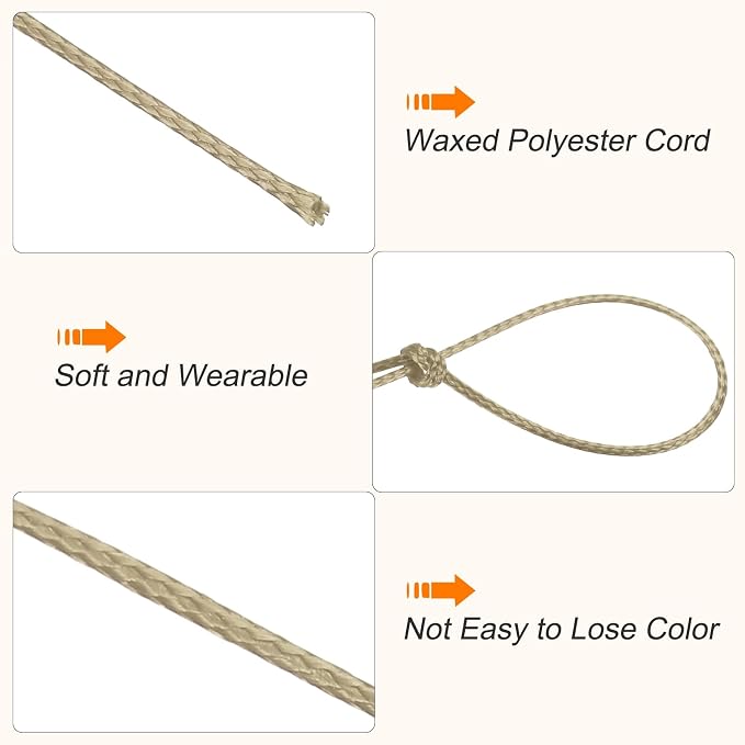 MECCANIXITY Waxed Cord 0.5mm Waxed Polyester Cord 175 Yard Wax String - Image 3