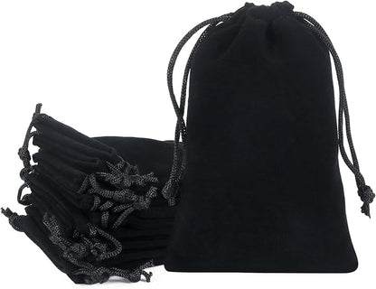 Shintop 20pcs velvet bags with drawstrings, 4x6inch Gift Bags Black Velvet by Shintop