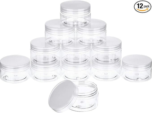 SATINIOR 12 Pack 4 oz Plastic Container Jars by SATINIOR