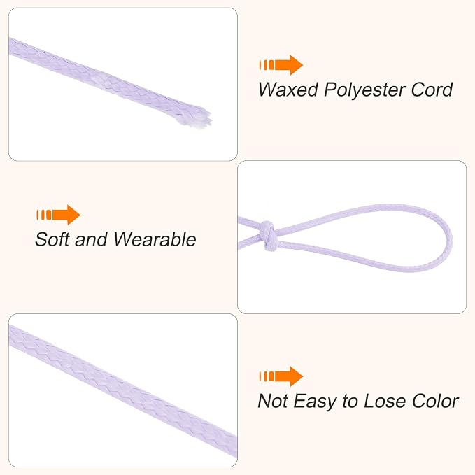 MECCANIXITY Waxed Cord 2.5mm Waxed Polyester Cord 87 Yard Wax String - Image 3