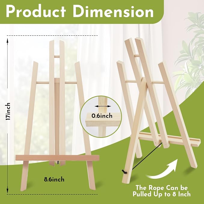 Conda 2 Pack 17 Inch Wooden Tabletop Easel Stand, A-Frame Art Painting Easel - Image 2