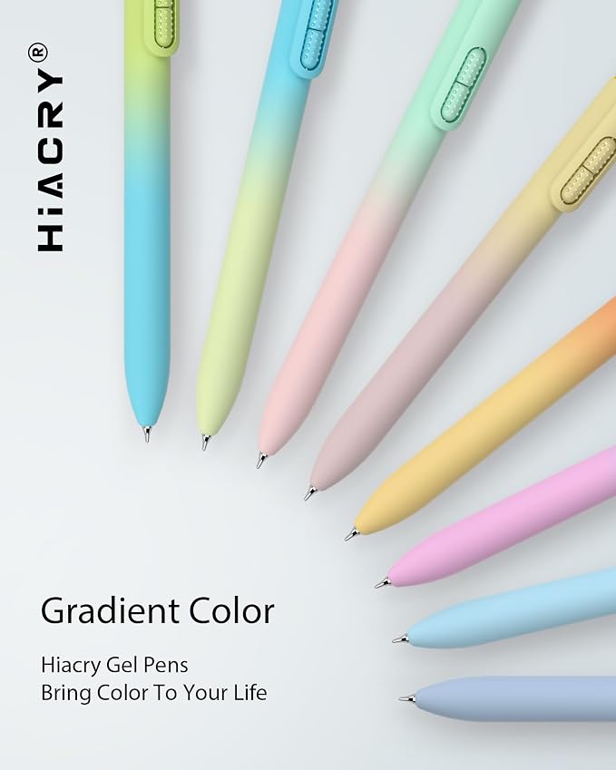 8pc Gel Pens, 0.7mm Black Ink, Medium Tip - Image 7