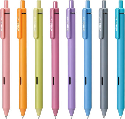 WRITECH Fine Point Gel Pens: 8ct 0.5mm Multi Colored Ink Colors Retractable Pen by WRITECH