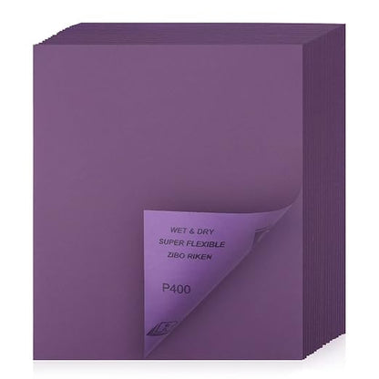 Sandpaper 400 Grit 20 PCS, Wet Dry Sanding Sheets 9 x 11 Inch, Automotive by POLIWELL