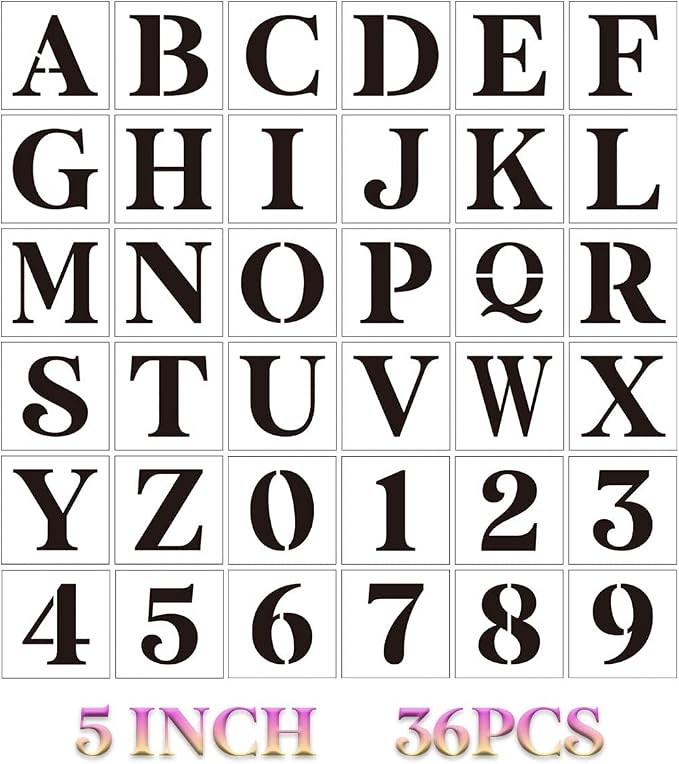 5 inch Letter Stencils for Painting On Wood by zosylley