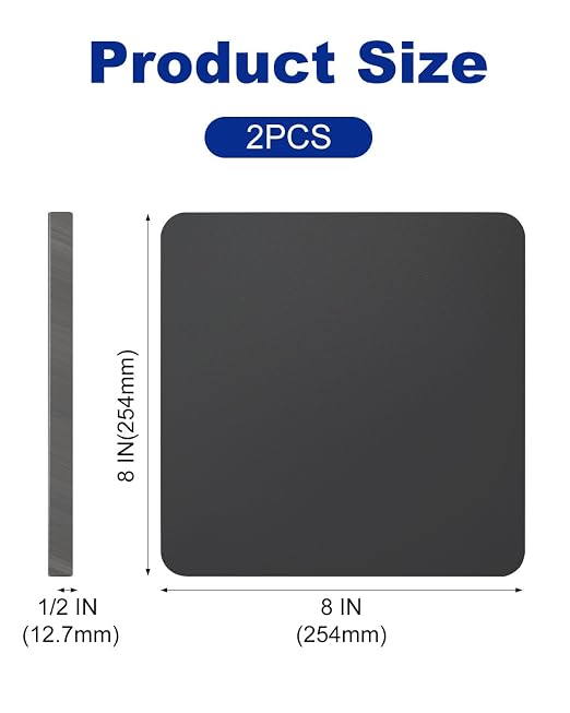 Rocaris 2 Pcs 8 x 8 x 1/2 Inch A36 Steel Plate Hot Rolled, Weldable Steel Sheet - Image 2