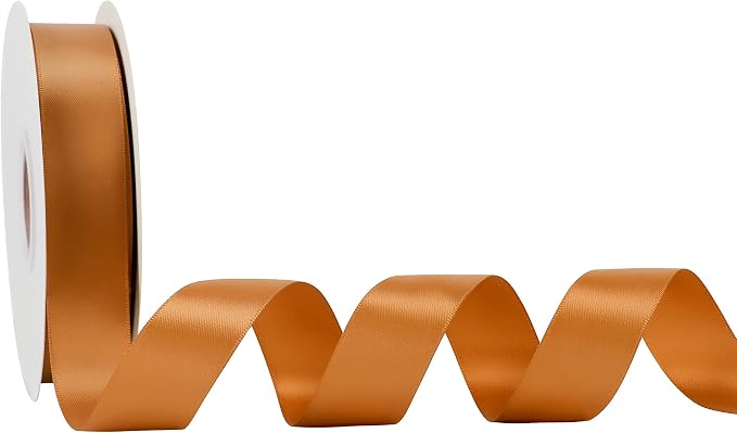 HUIHUANG Burnt Orange Ribbon 1 inch Double-Faced Satin Ribbon 50 Yards Orange - Image 7