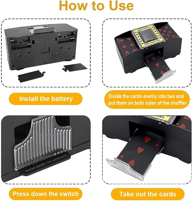 Nileole 2 Decks Automatic Card Shuffler, Battery-Powered Shuffler - Image 5