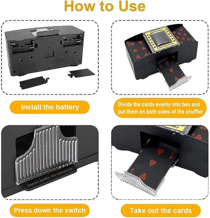 Nileole 2 Decks Automatic Card Shuffler, Battery-Powered Shuffler - Image 5