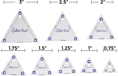 The Quilted Bear Triangle Quilting Templates – 8 Clear Non-Slip Acrylic Quilt - Image 2