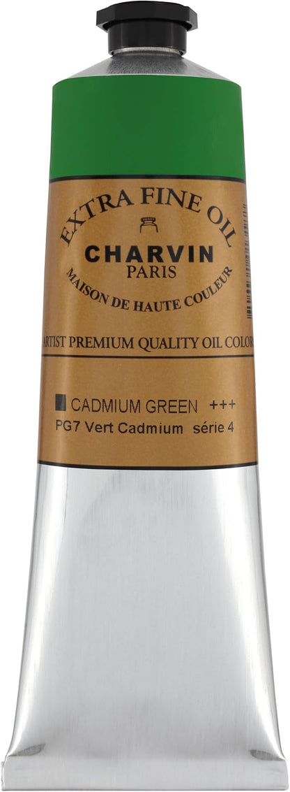 Charvin Extra Fine Oil Paint, Cadmium Green 150 ml - Image 2
