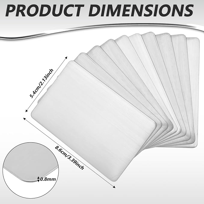 30 Pieces 304 Stainless Steel Metal Business Cards Blank Steel Laser Engraving - Image 2