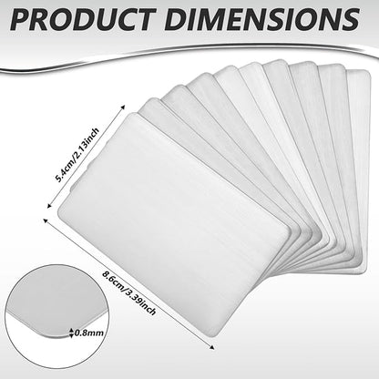 30 Pieces 304 Stainless Steel Metal Business Cards Blank Steel Laser Engraving - Image 2