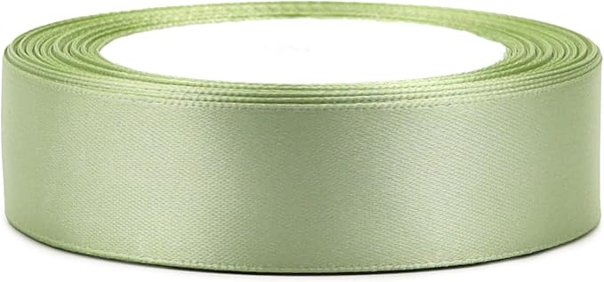 Pale green Solid Satin Ribbon 1 Inch 25 Yards Solid Polyester Fabric Ribbon - Image 3