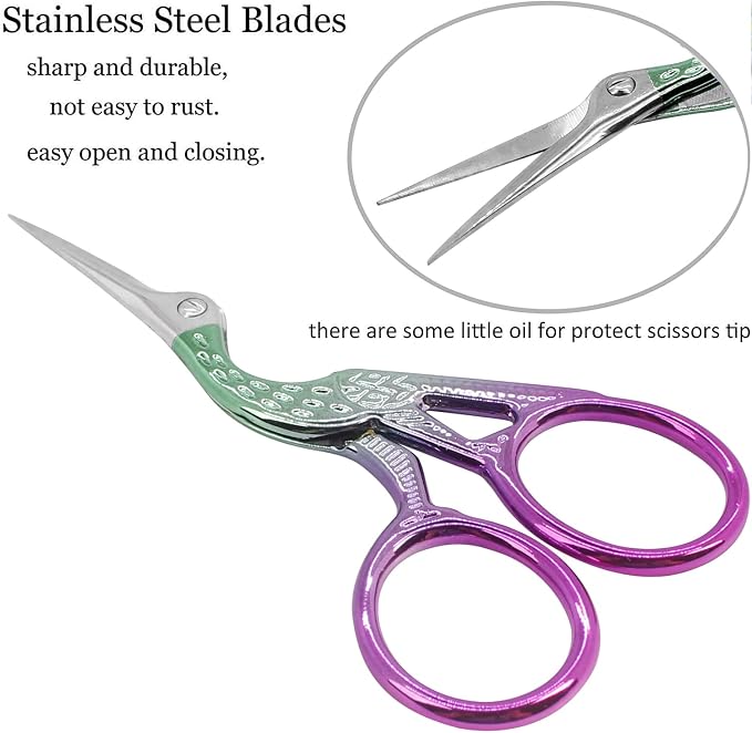 BIHRTC 3.6 Inch Small Crane Precision Detail Scissors Protective Leather Cover - Image 3