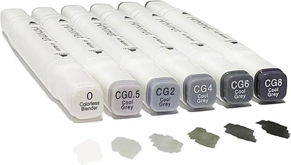 6pcs Grey Gray Alcohol Markers Set by Arhomet