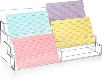 4 Tier Index Card Display Stand 3x5 Acrylic Card Holder by SHIQIKEJIPTY