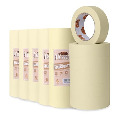 TAPEBEAR General Purpose Masking Tape Beige White 1.88 Inches x 60 Yards by TAPEBEAR