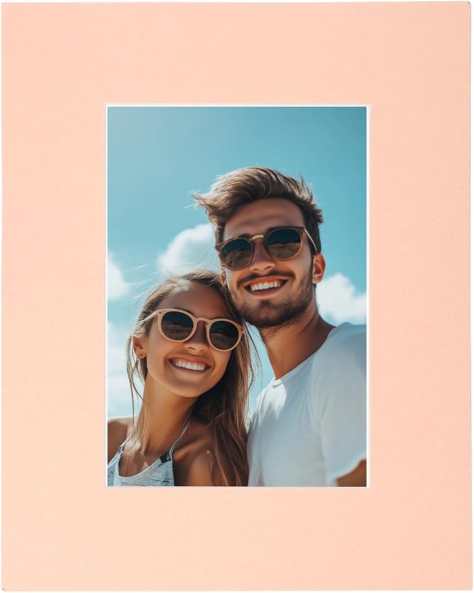 Picture Mats, 8 x 10 for 5 x 7 Pictures Acid Free White Core Bevel Cut Frame by uxcell