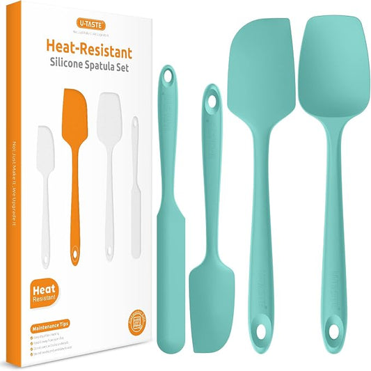 Heat Resistant Silicone Spatula Set: U-Taste 600ºF High Temp Seamless Food by U-Taste