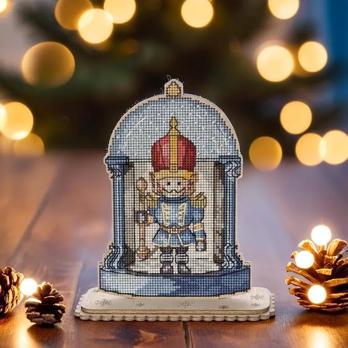 Wonderland Crafts Christmas Soldier Cross-Stitch kit on Wood FLW-049 by Wizardi