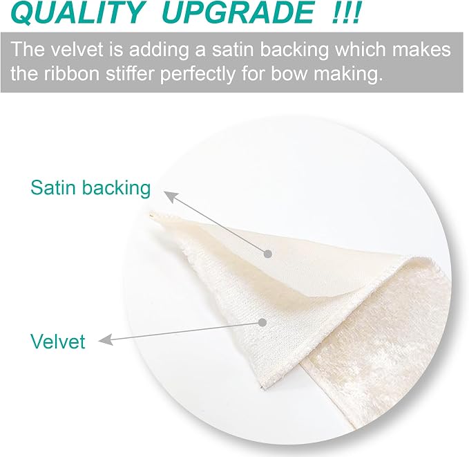 Ivory Velvet Ribbon 2.5 Inch x 10 Yards - Image 2