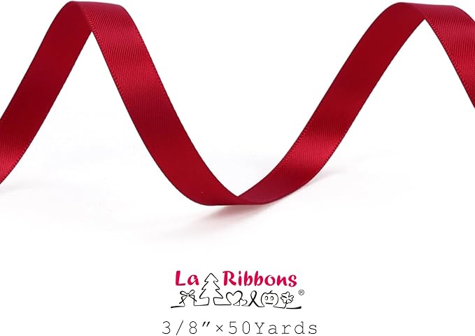 LaRibbons 3/8 Inch 50 Yard Double Faced Satin Ribbon - Image 3