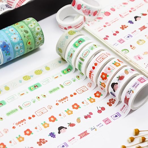 60 Rolls Cartoon Washi Tape Set Washi Tape Stickers Decorative Washi Tapes - Image 6