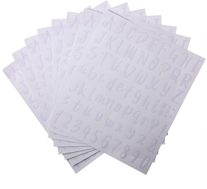 Outus 576 Pieces 8 Sheets Letters Stickers Self Adhesive Vinyl Letter Alphabet - Image 3