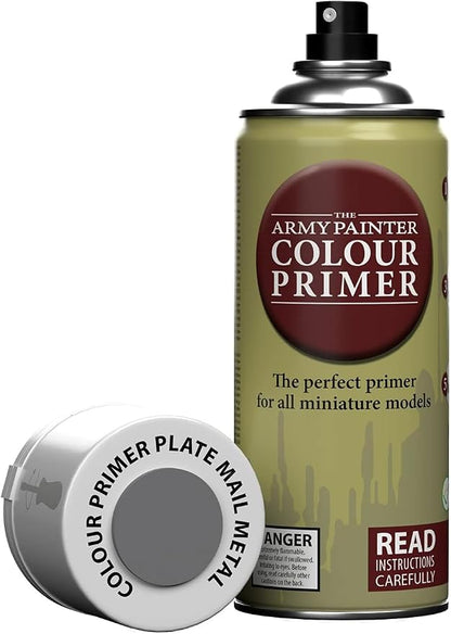 The Army Painter Colour Primer Plate Mail Metal, 400 mL Acrylic Spray Primer by TheArmyPainter