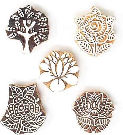 Floral Wood Printing Stamp Block - Image 2