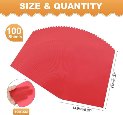 MECCANIXITY 100 Sheet Colored Vellum Paper 5.9" x 8.3", 100gsm Translucent - Image 2