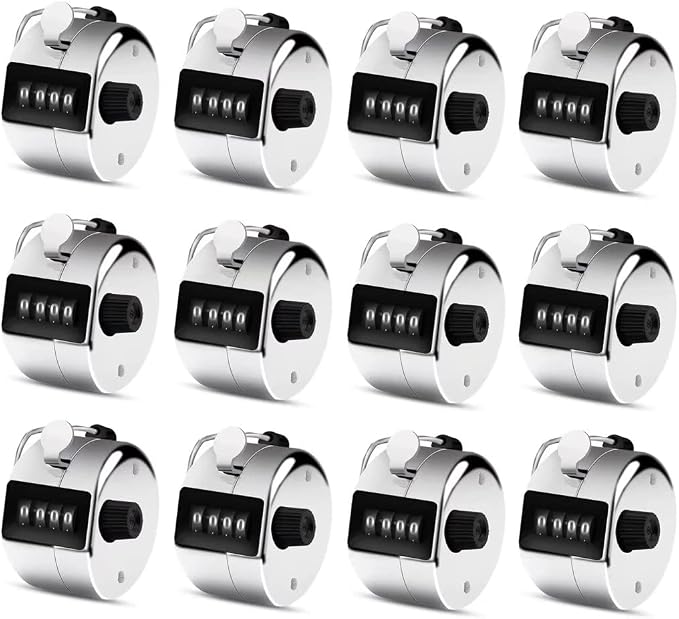 12 Pcs Hand Tally Counter 4-Digit Lap Counter Clicker, Manual Mechanical by Eliamo