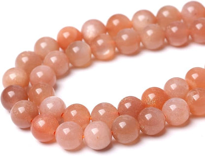 60pcs 6mm 7A Natural Orange Sunstone Round Loose Spacer Beads - Image 4