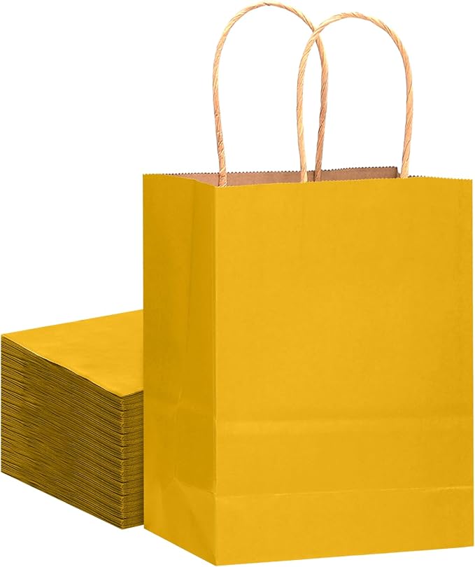 qiqee 32-Packs Yellow Paper Gift Bags - Image 4