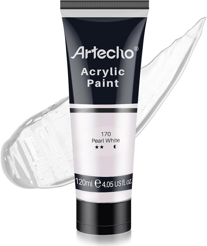 Artecho White Acrylic Paint, Pearl White Tubes, Art Craft Paints by Artecho