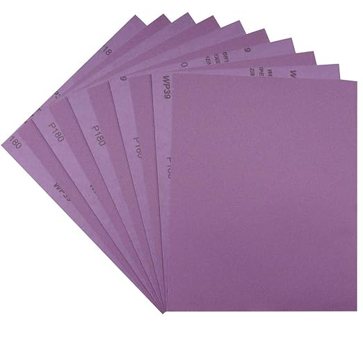 Sandpaper 180 Grit, Wet Dry Sanding Sheets, High Performance White Fused by MAXMAN