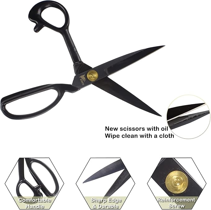 BIHRTC Professional 9 inch Dressmaking Tailor Scissors Small Embroidery - Image 2