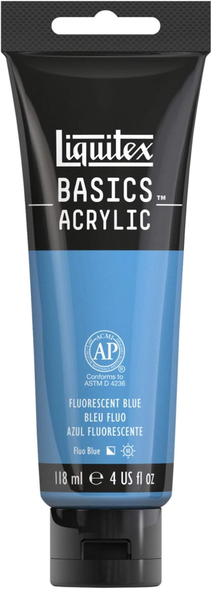 Liquitex BASICS Acrylic Paint, 118ml Tube, Fluorescent Blue by Liquitex